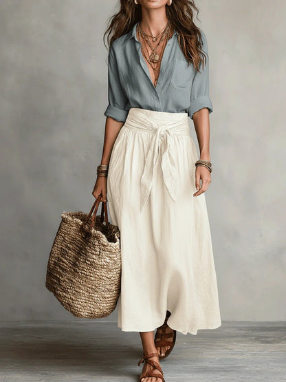 Ensemble de deux pièces Jupe et chemise à la mode