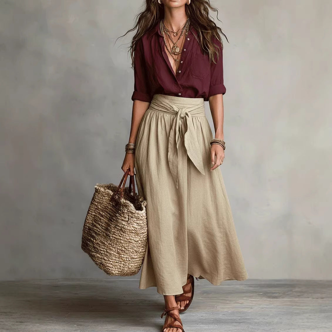 Ensemble de deux pièces Jupe et chemise à la mode