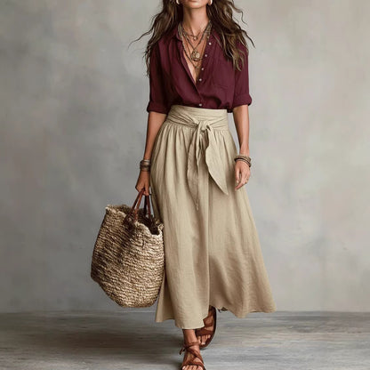 Ensemble de deux pièces Jupe et chemise à la mode