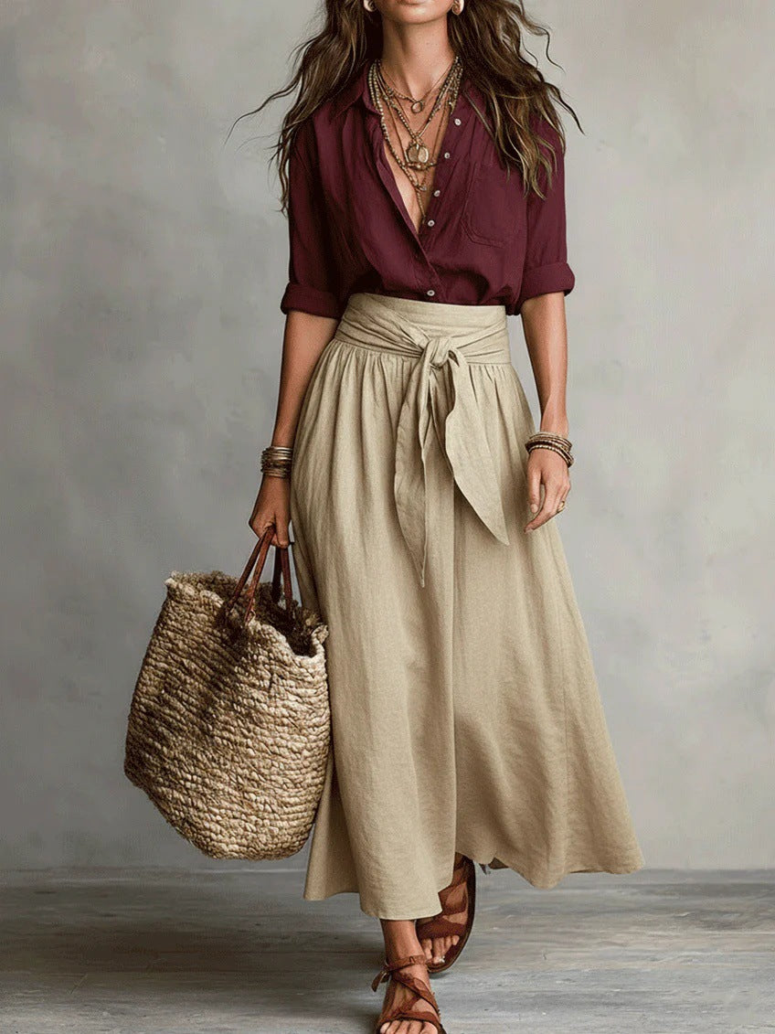 Ensemble de deux pièces Jupe et chemise à la mode