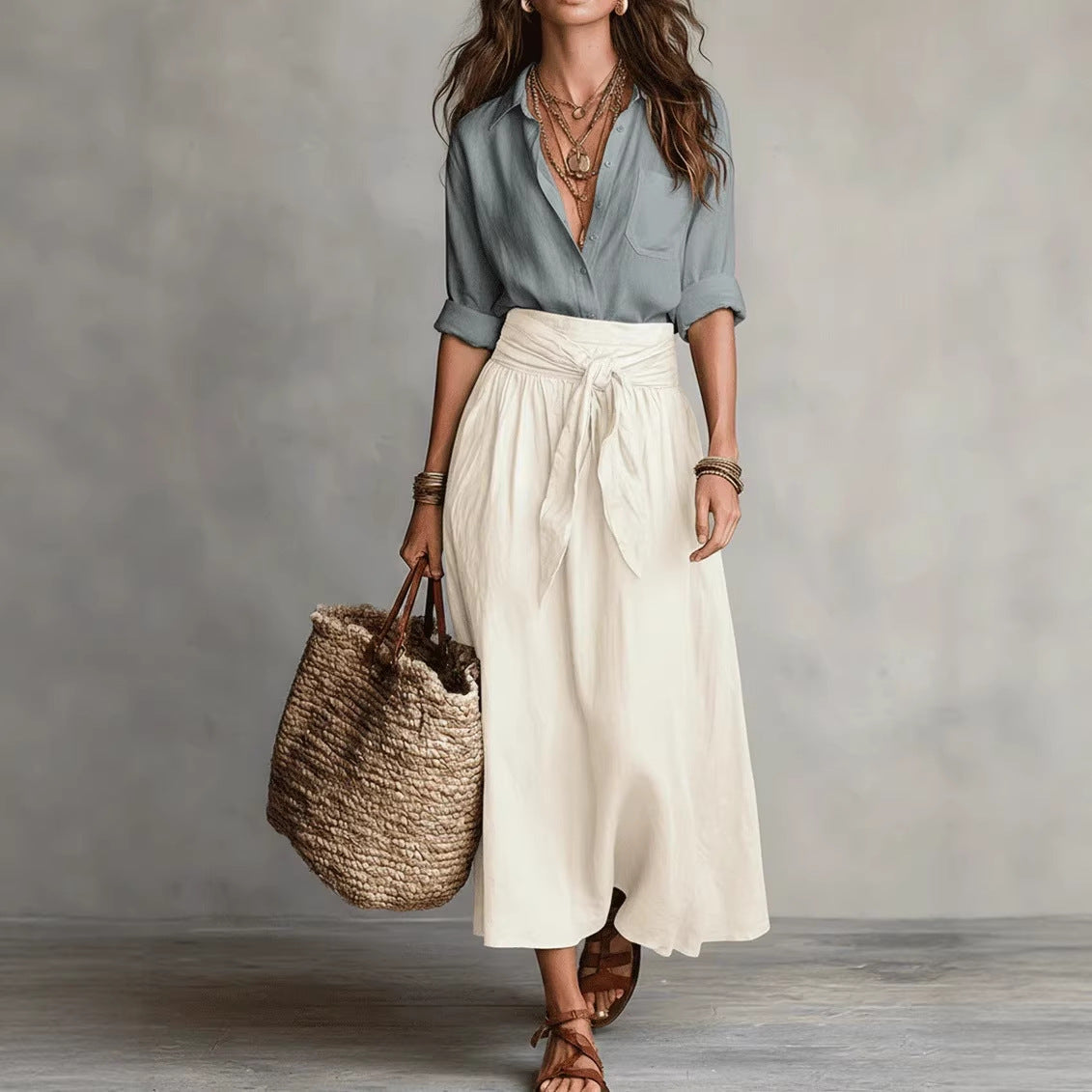 Ensemble de deux pièces Jupe et chemise à la mode